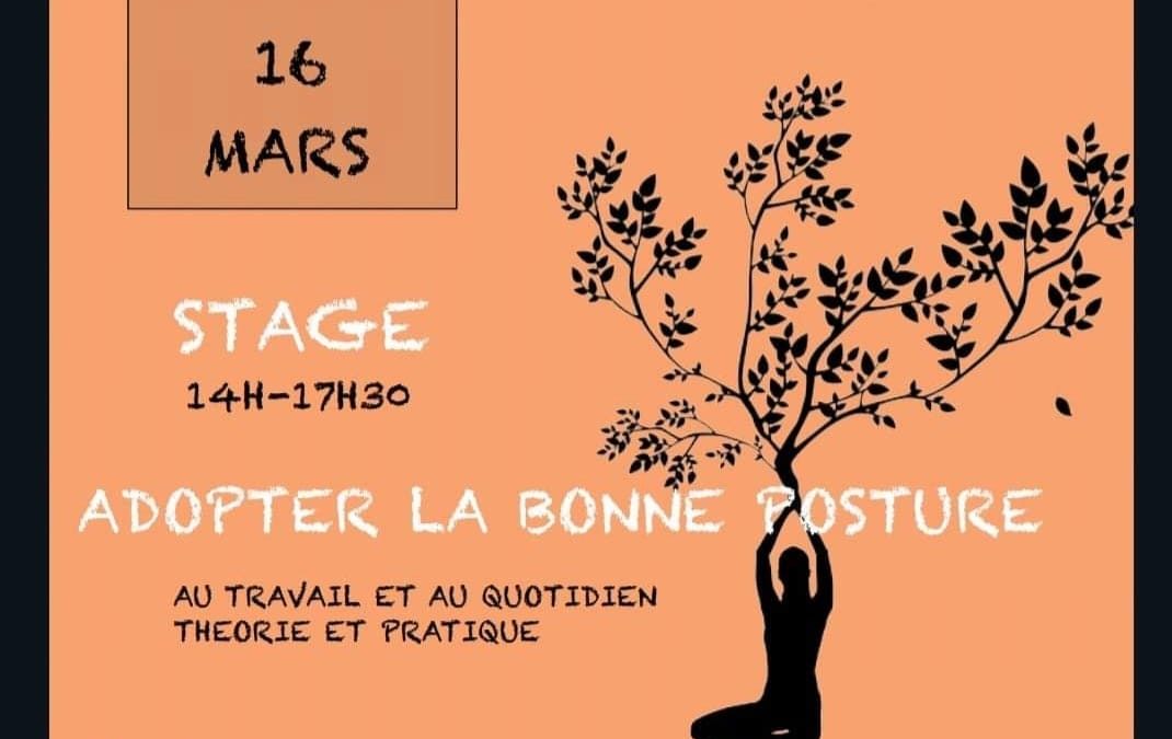 Stage « adopter la bonne posture » samedi 16 mars avec Lydie à Lapouticario