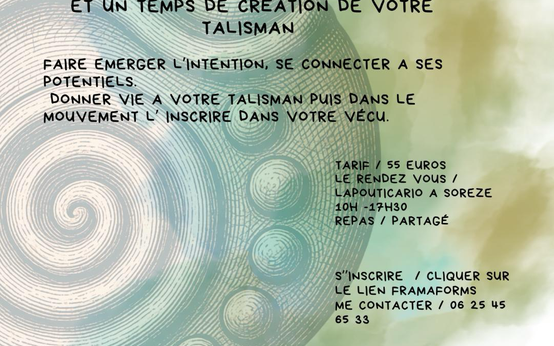 TALISMAN, journée Biodanza, avec Radija, le 1er Août 2026 à Lapouticario de Sorèze