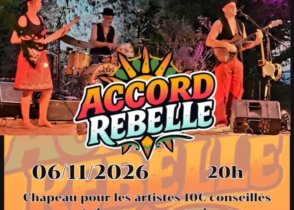 Café éphémère, Concert « Accord Rebelle », le vendredi 6 novembre à 20h, à Lapouticario de Sorèze